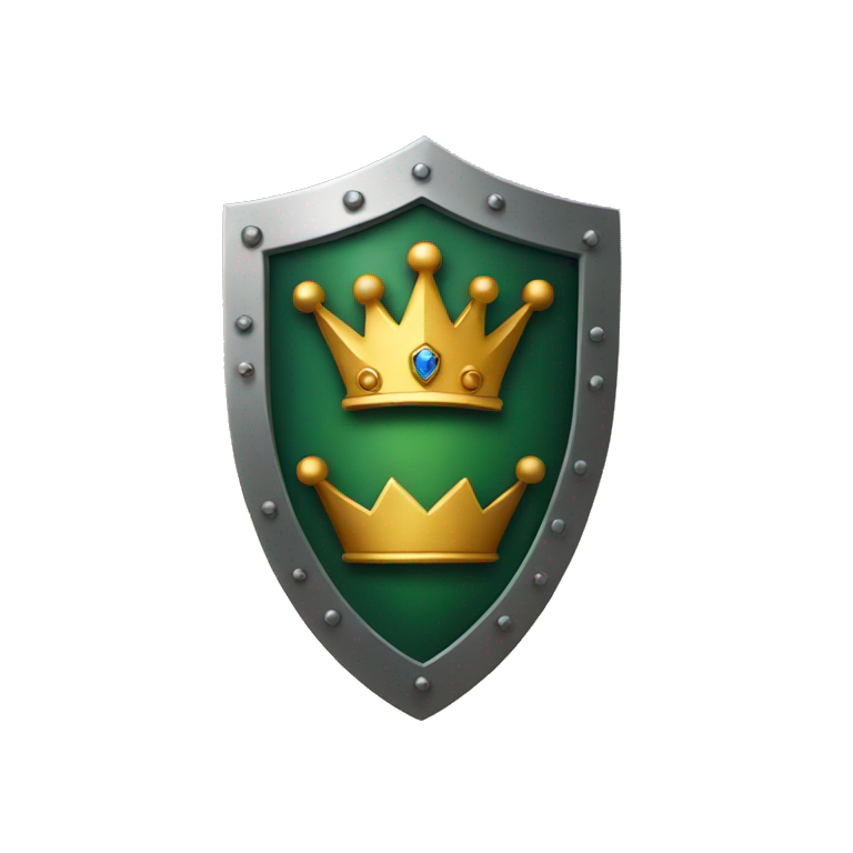 a shield with a crown. emoji