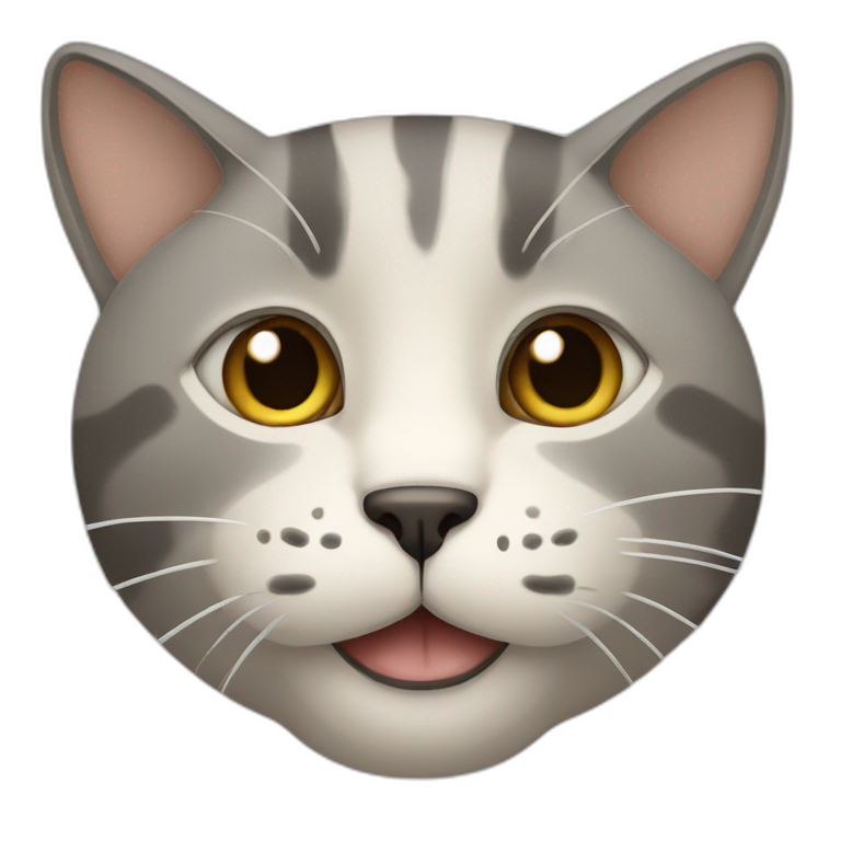 cat with grey and beige face emoji