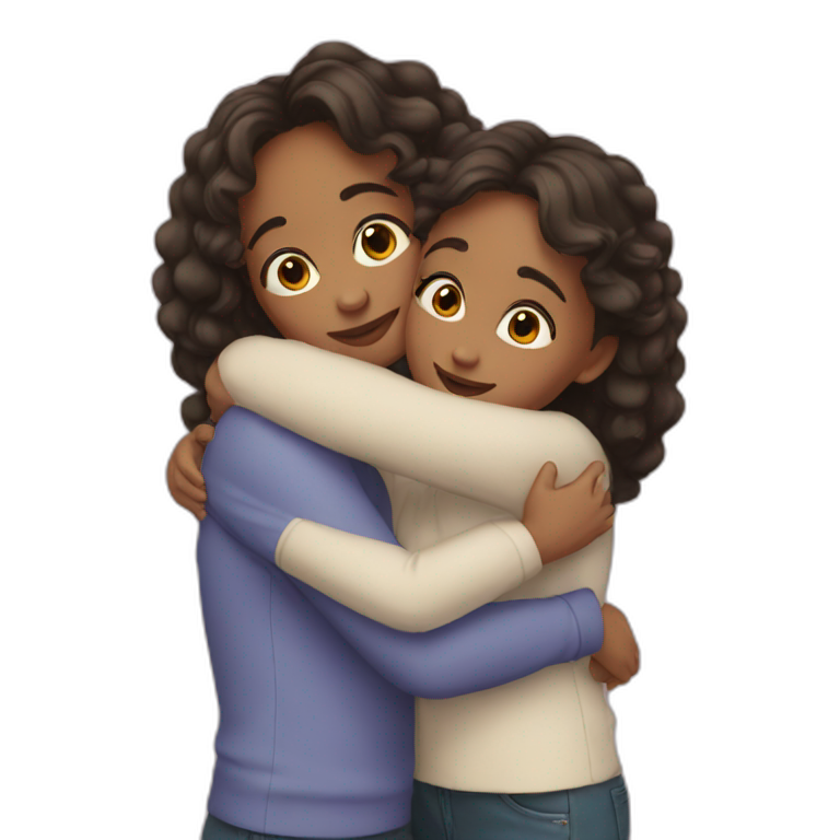 Sisters hugging  emoji