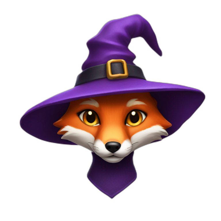 Fox in a witch hat emoji