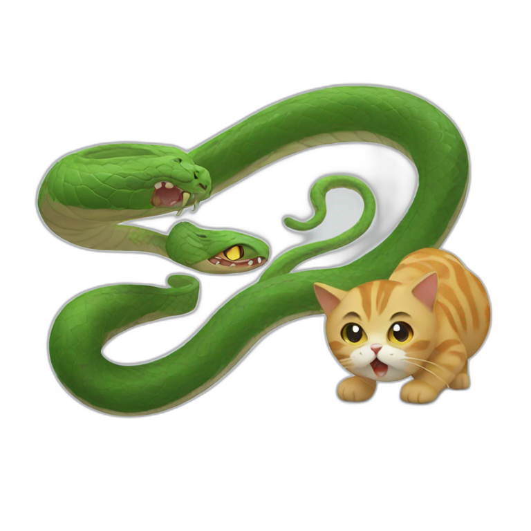 Cat vs snake emoji