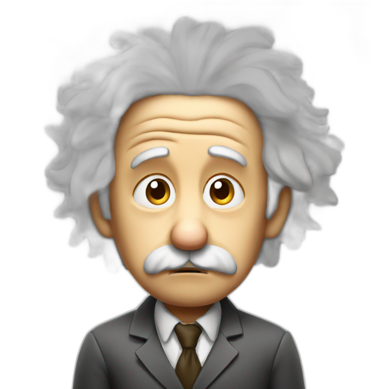 Einstein worried with hands on head  emoji