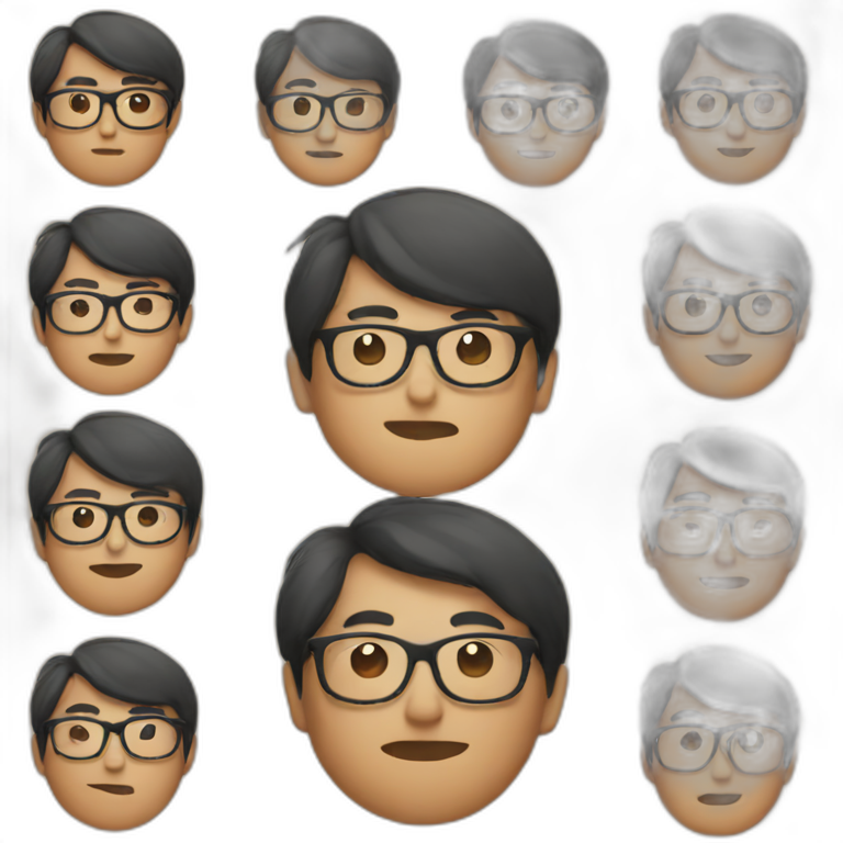asian with glasses emoji