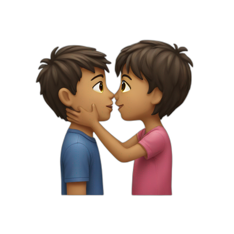 Boy and girl kissing  emoji