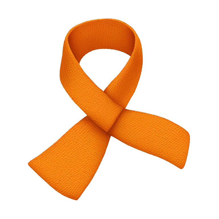 Ruban noeud orange soutien emoji