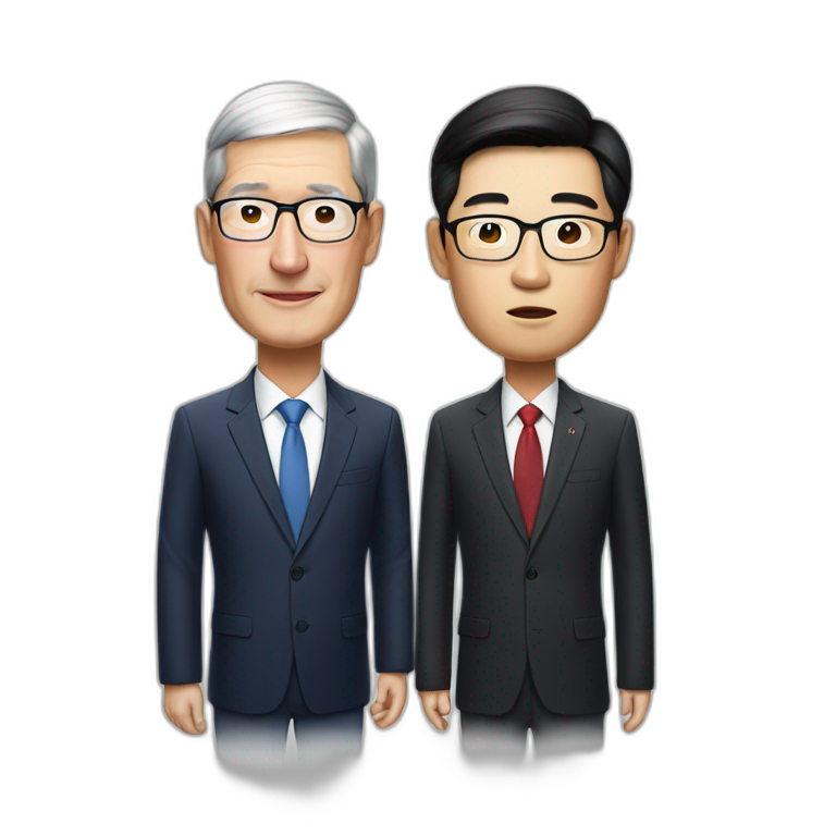 tim cook with korea president  emoji