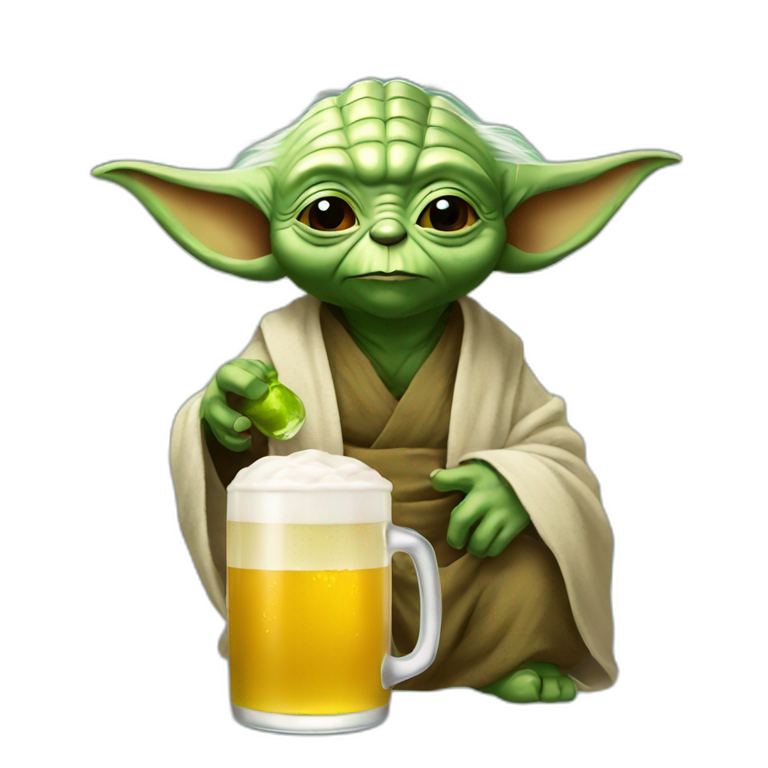 yoda drink a beer emoji