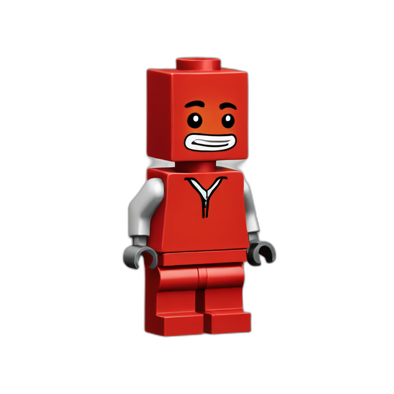 Red Lego brick without face emoji