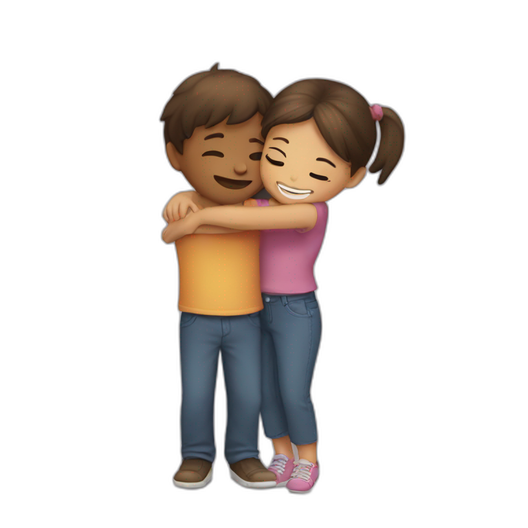 Boy hug a girl  emoji