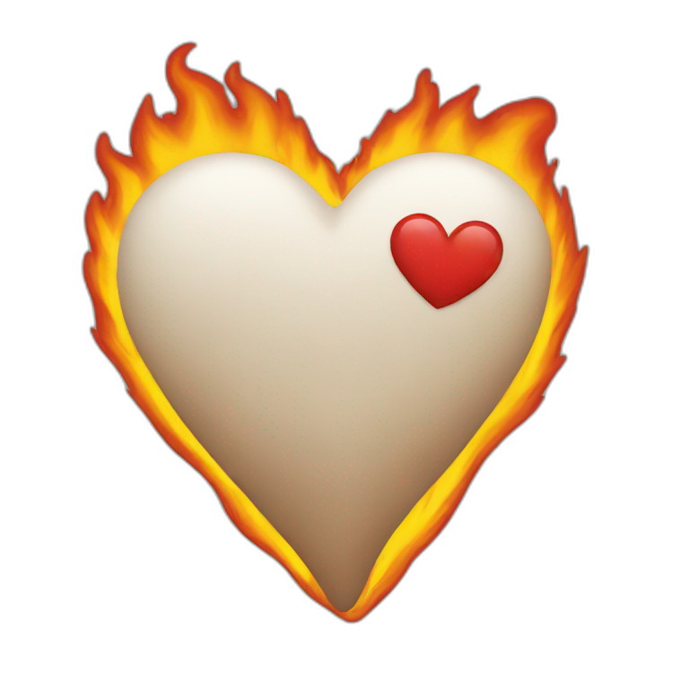 Half heart on fire emoji