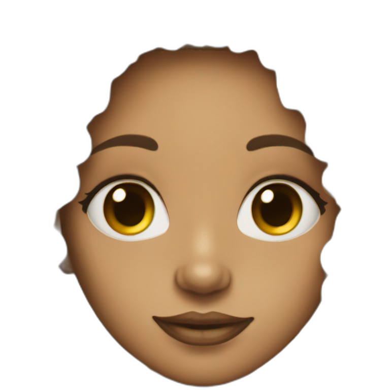 light skin girl long afro hair nose piercing emoji