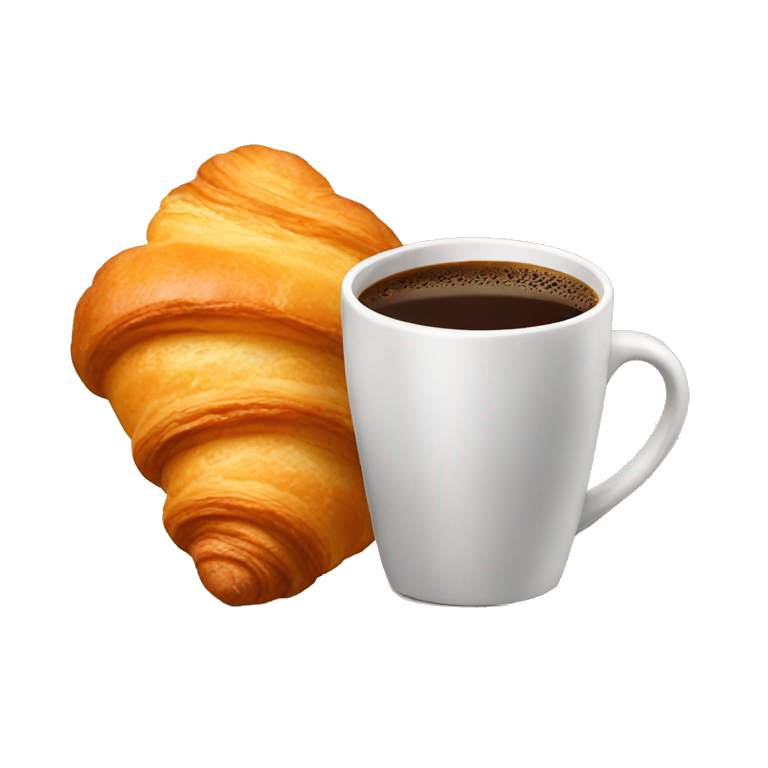 Coffee with a croissant emoji