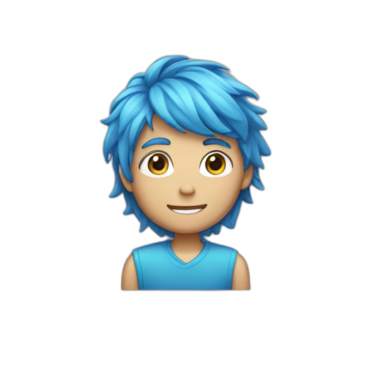 Blue hair boy emoji