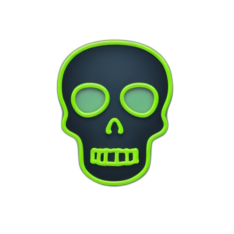neon sign skull outline emoji