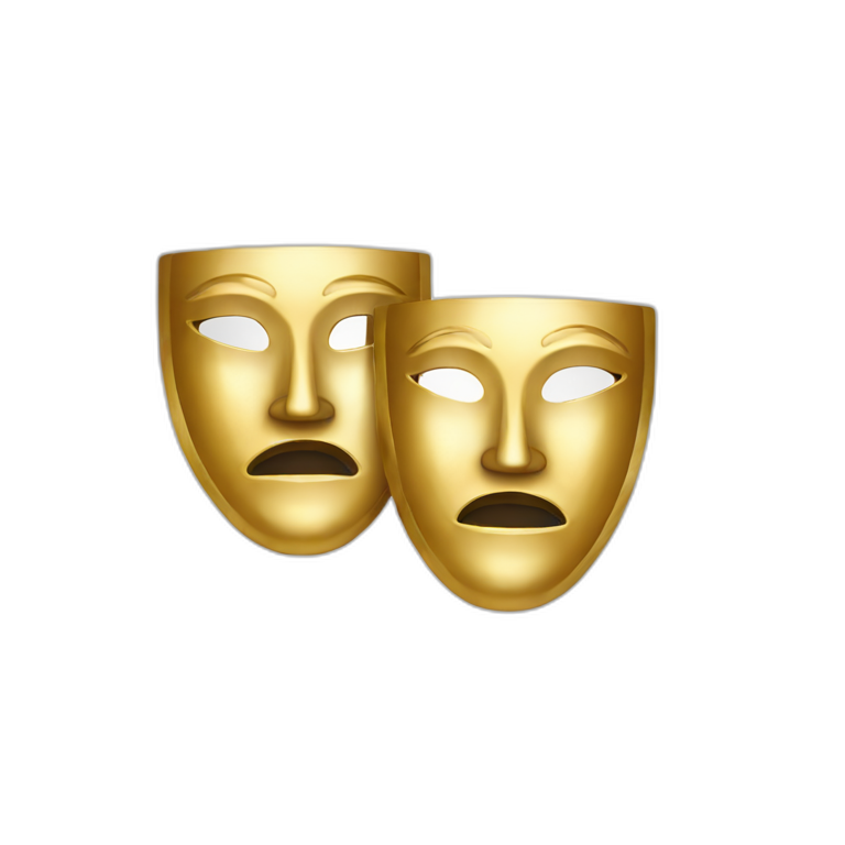 2 gold theatre masks emoji
