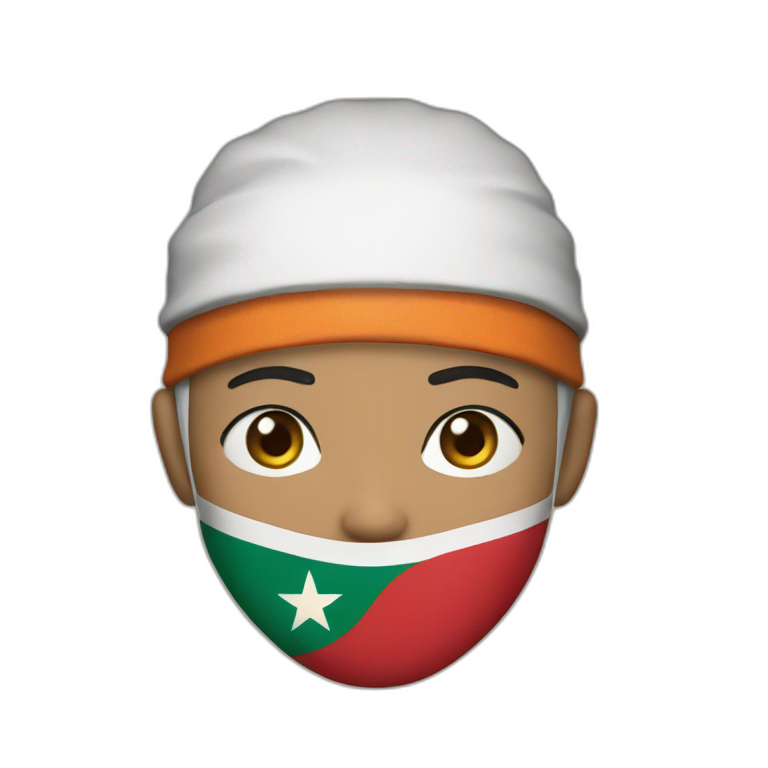 Naruto wears a mask with the Moroccan flag on it  emoji