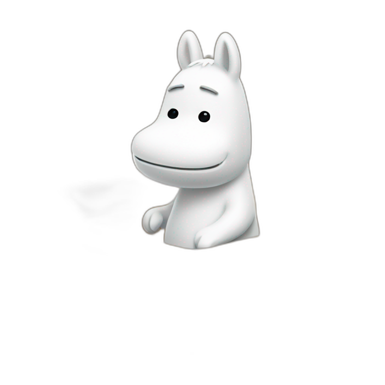 Moomin handles a box with code emoji