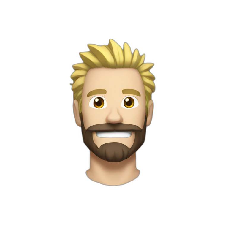 All Might "I AM HERE" with a brown beard emoji