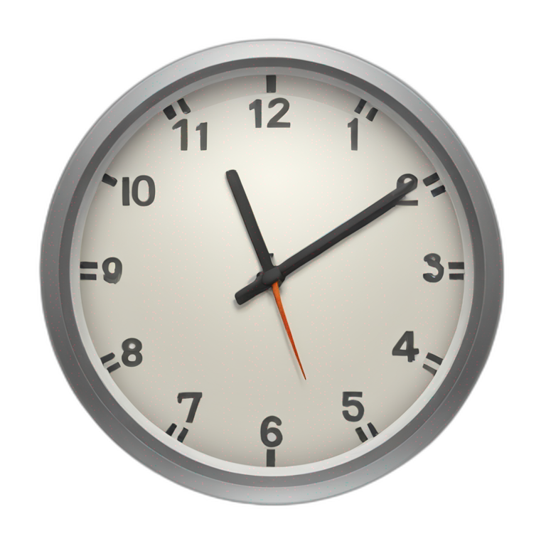 clock showing 15 minutes emoji