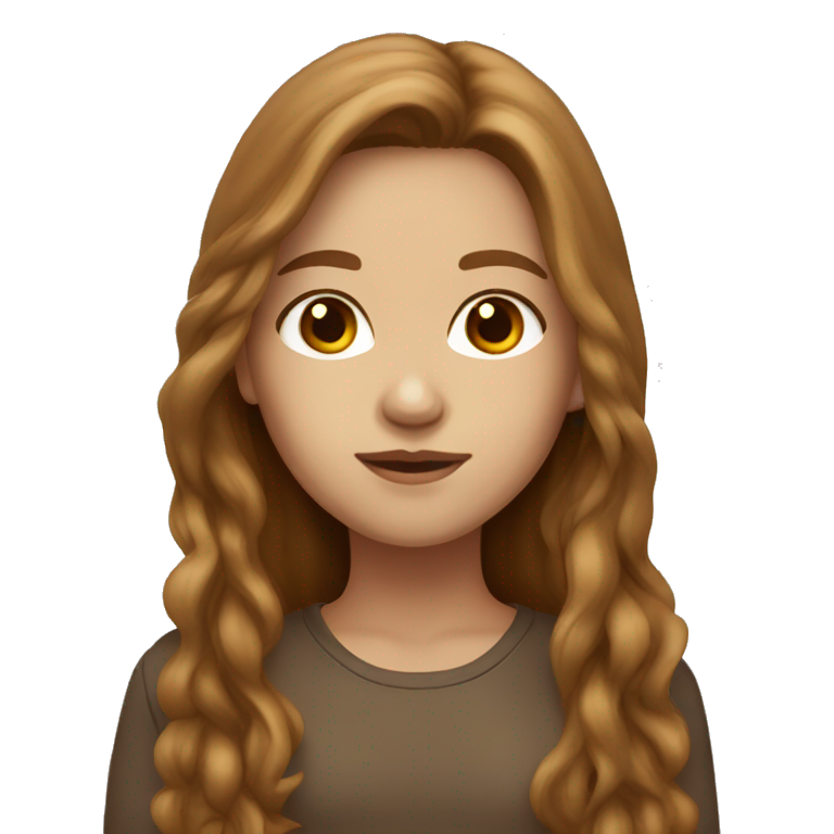 girl with brown reddish long hair light skin and brown eyes  emoji