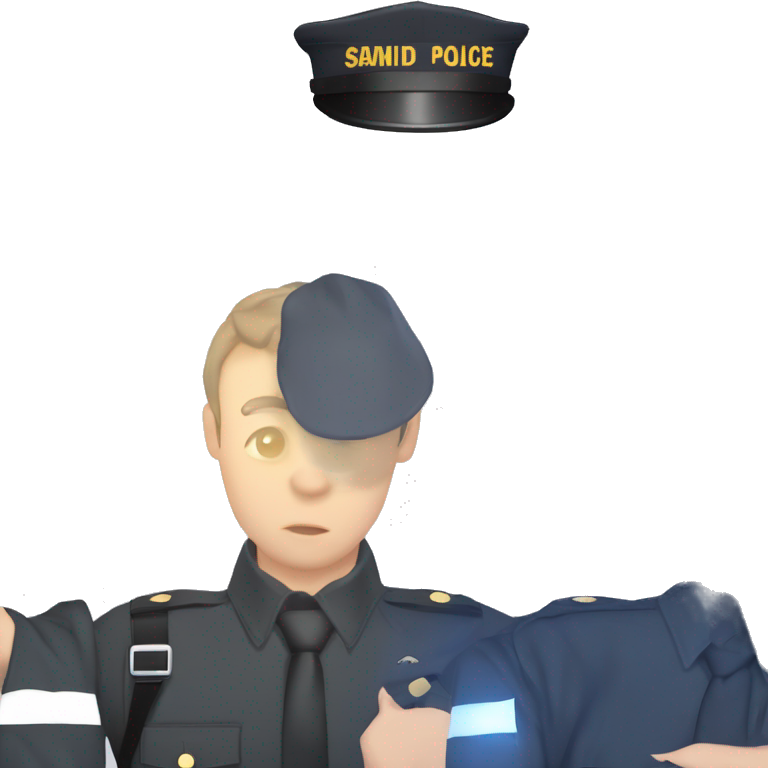 police boys in black uniform emoji