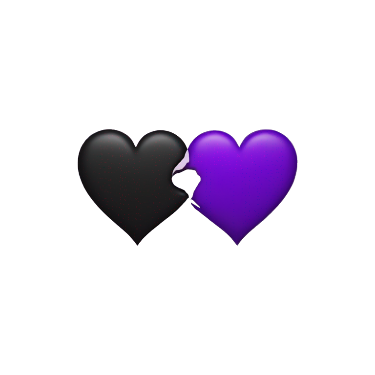 Half black and half purple split heart emoji