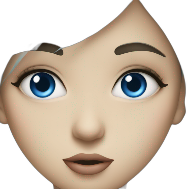 Blue eye girl sending kisses emoji