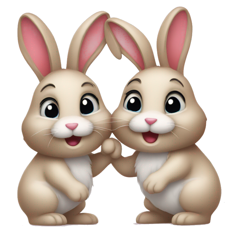 Two bunnies in love emoji