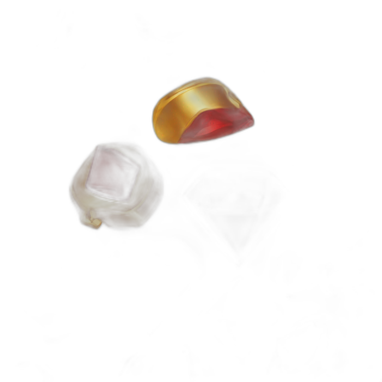 Gold and red diamond phone emoji