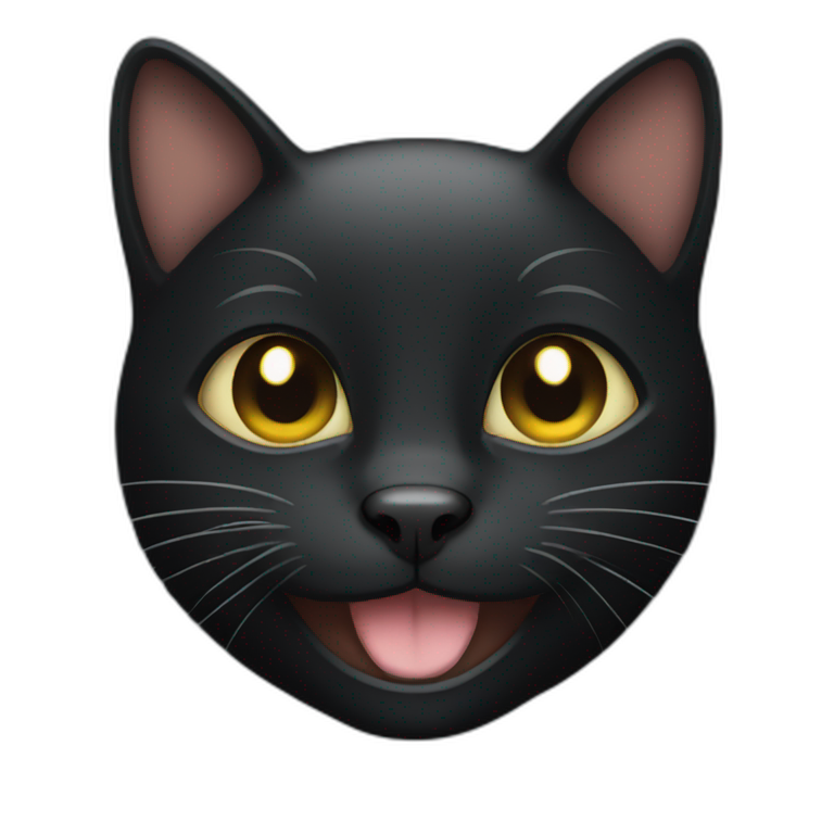 Smiling black cat emoji