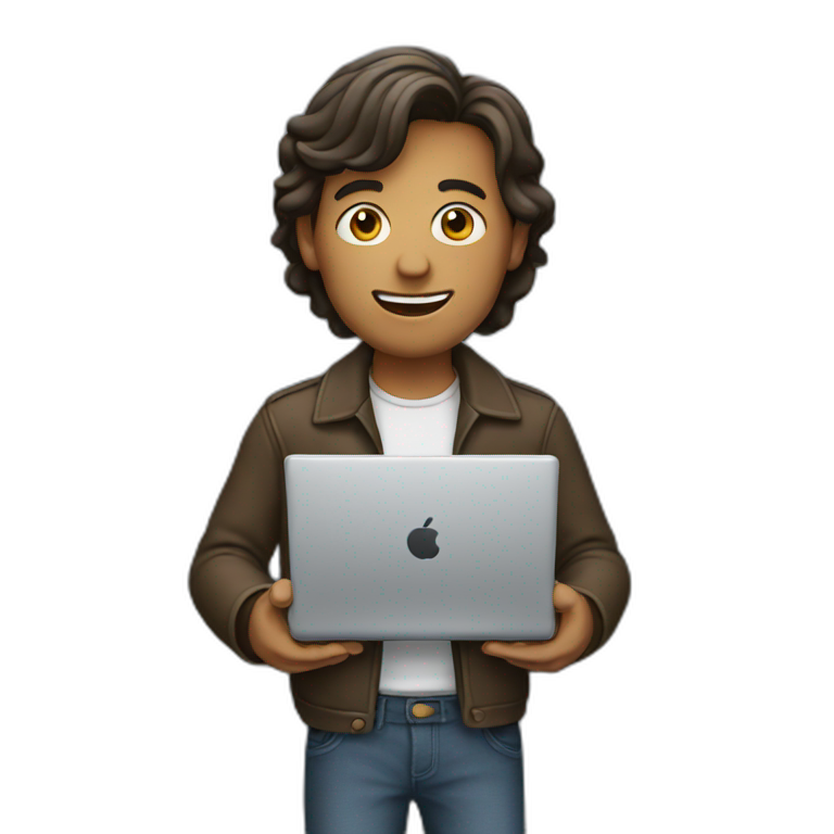 Man holding a laptop emoji