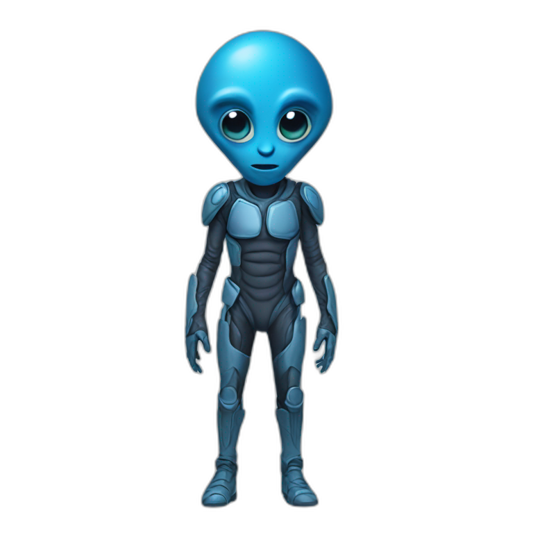 flat alien blue emoji