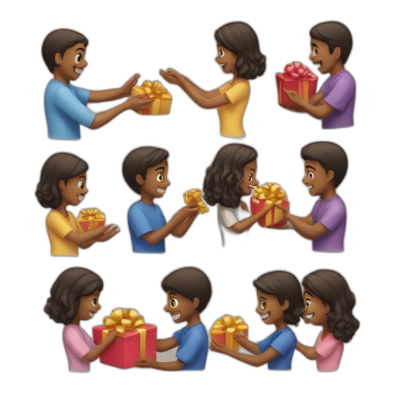 people give each other gifts emoji