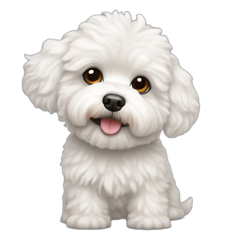 White maltipoo dog  emoji