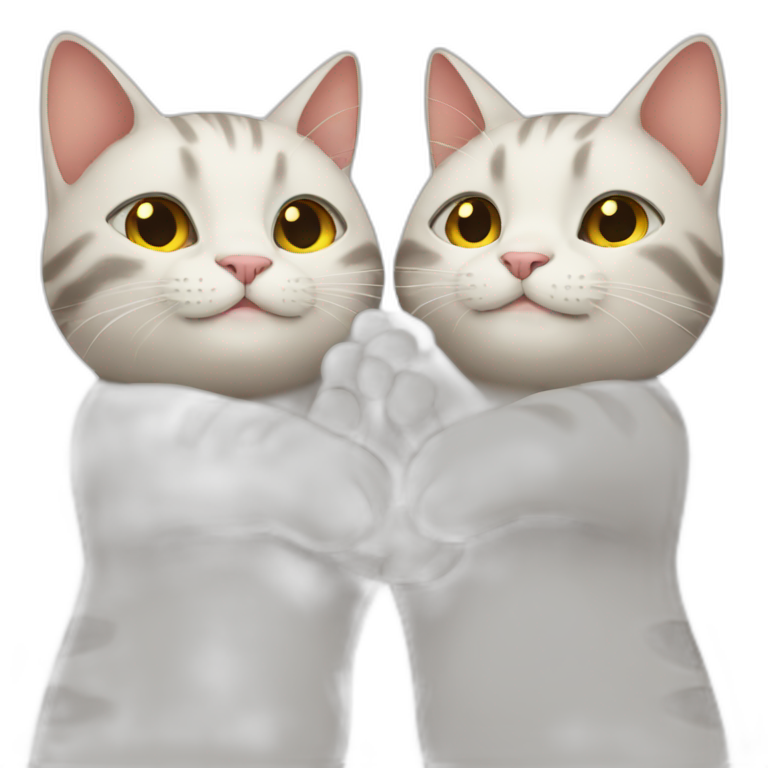 Cats holding hands emoji