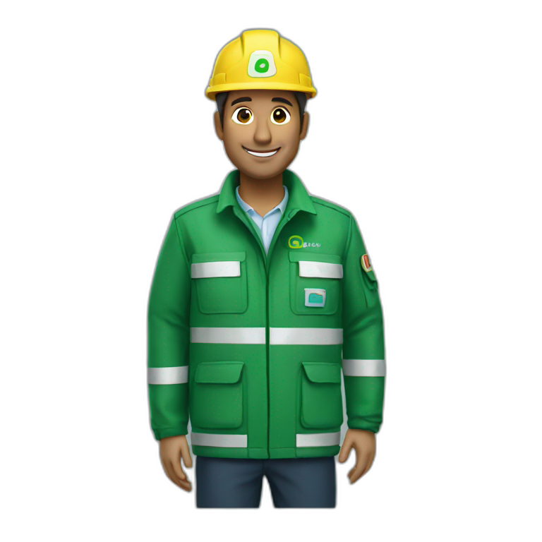 RATP staff green safety jackets emoji