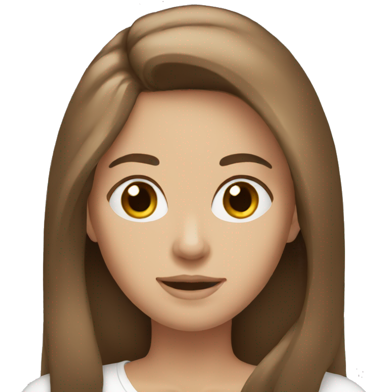 white woman brown long hair eyes brown hearts emoji