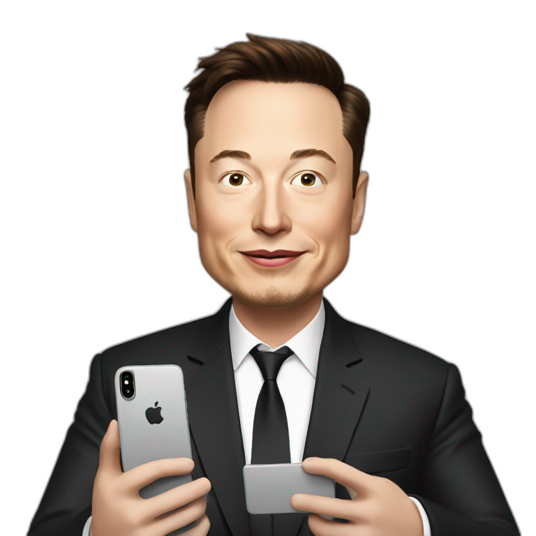 Elon musk with iPhone emoji