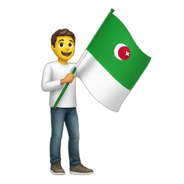 guy waving a flag of Algeria emoji