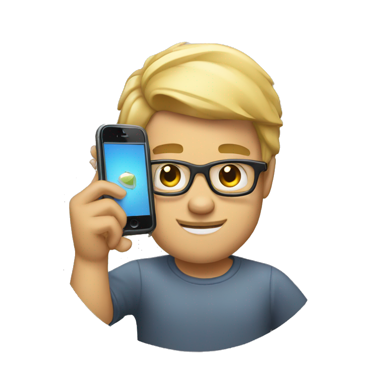 zilenski holding an iphone emoji