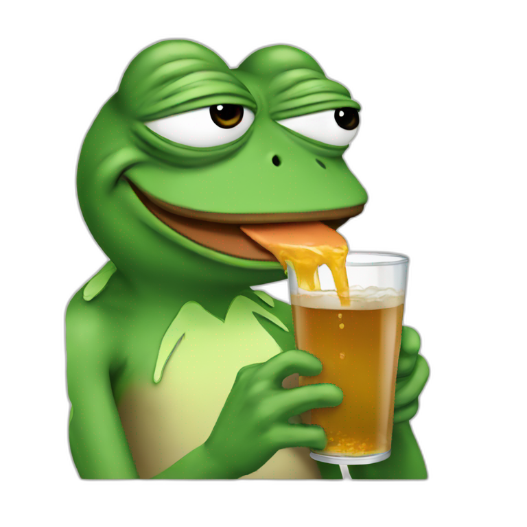 pepe frog drinking soda emoji