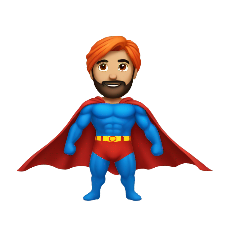 sardar flying in superman dress emoji