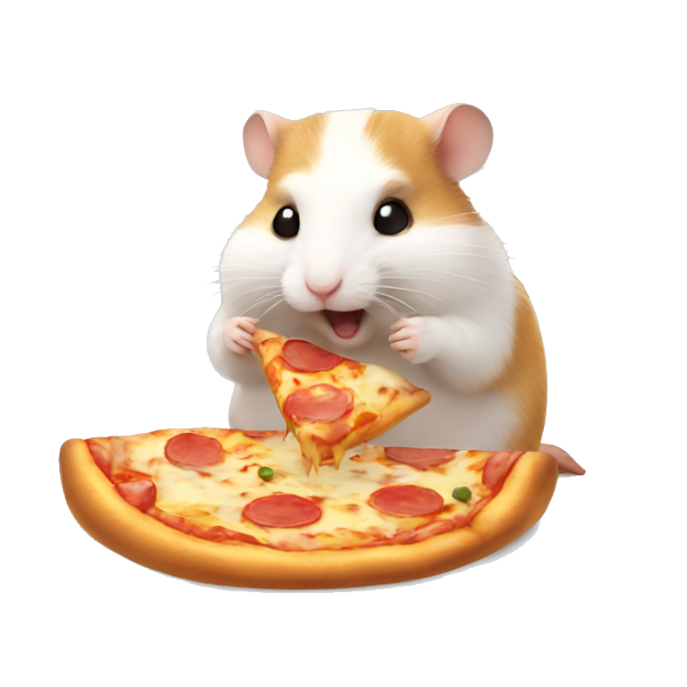 Hamster eating pizza emoji