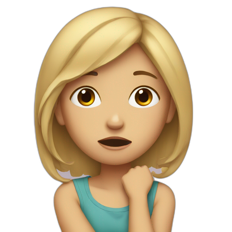 Girl Thinking and crying  emoji