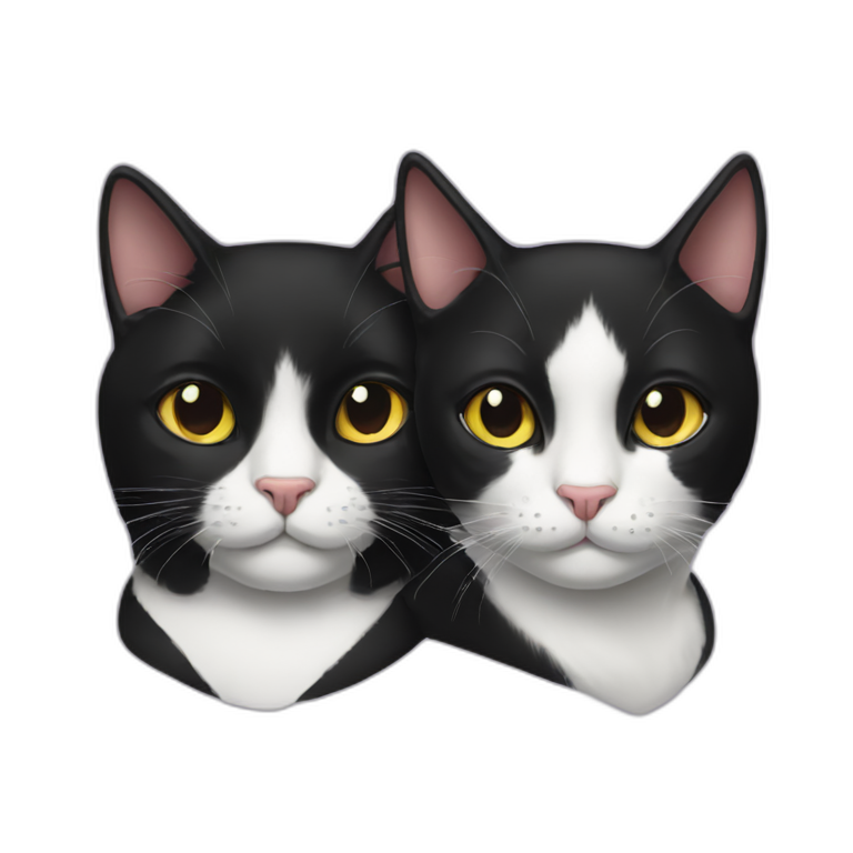 Tuxedo cat and black cat emoji