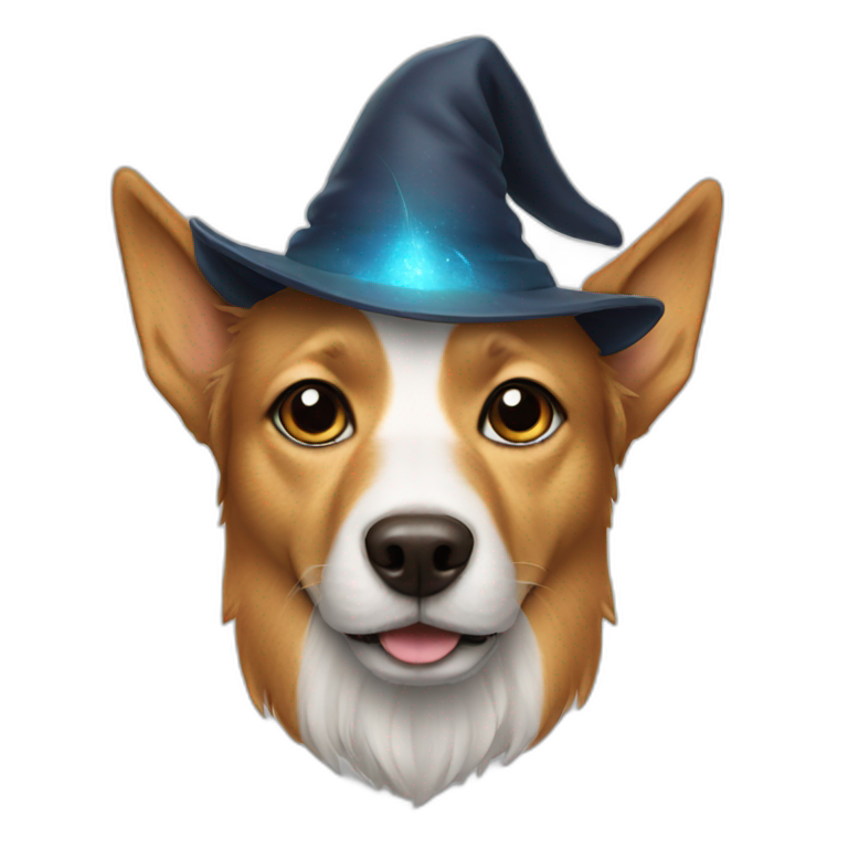 dog with a wizard hat emoji