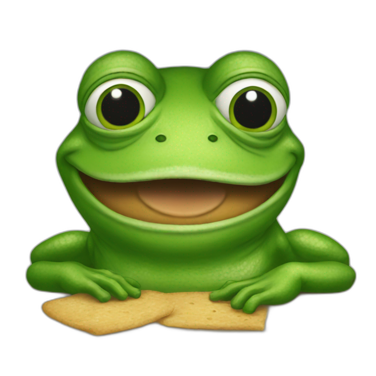 pepe the frog eat frog emoji