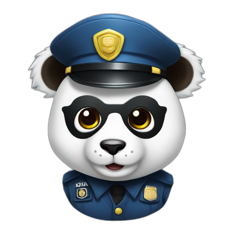Panda policía tierno emoji