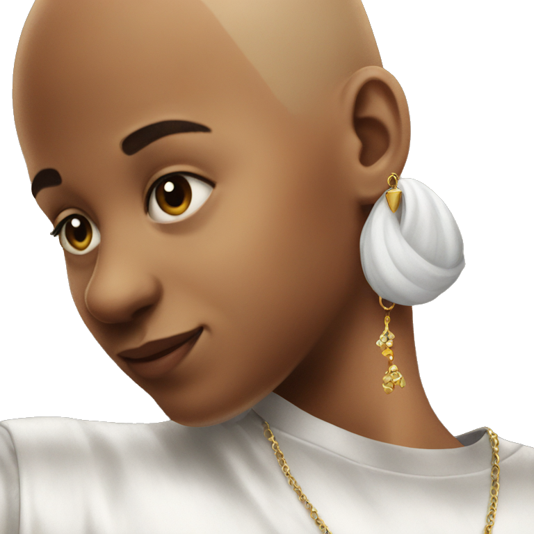 bald boy with earrings emoji