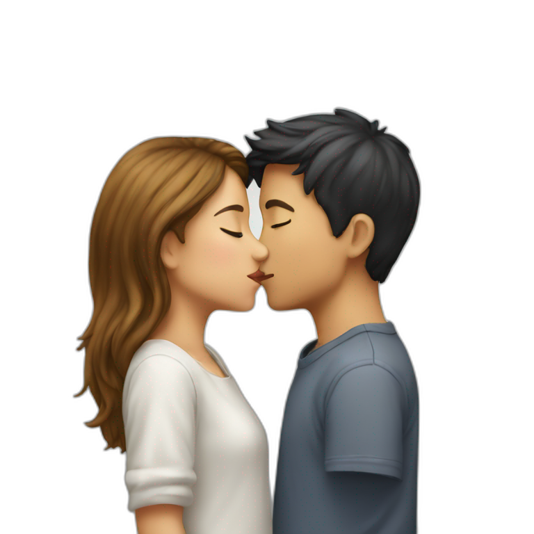 Boy girl kiss emoji